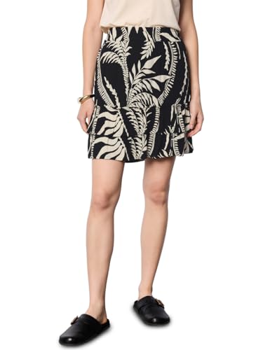 Street One Studio Damen F361735 Gemusterter Paperbag Rock, Schwarz, 38 von Street One Studio