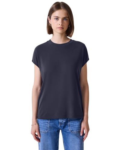 Street One Studio Damen F323596 Basic Silk-Look Shirt, Dark Void Blue, 38 von Street One Studio
