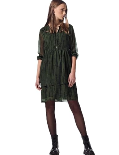 Street One Studio Damen F144278 Bedrucktes Chiffon-Kleid Oil Green 40 von Street One Studio