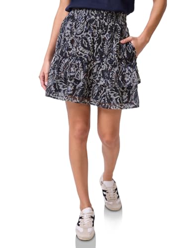 Street One Studio Damen F361764 Chiffon-Rock mit Volants, Dark Void Blue, 34 von Street One Studio