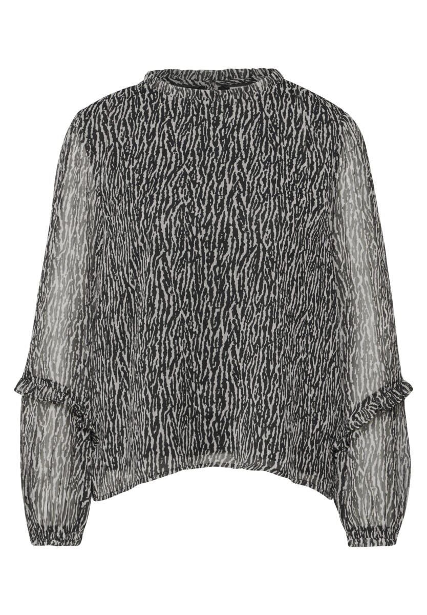 Street One Studio - Chiffon-Tunika mit Rüschen grau - Gr. - 38 von Street One Studio