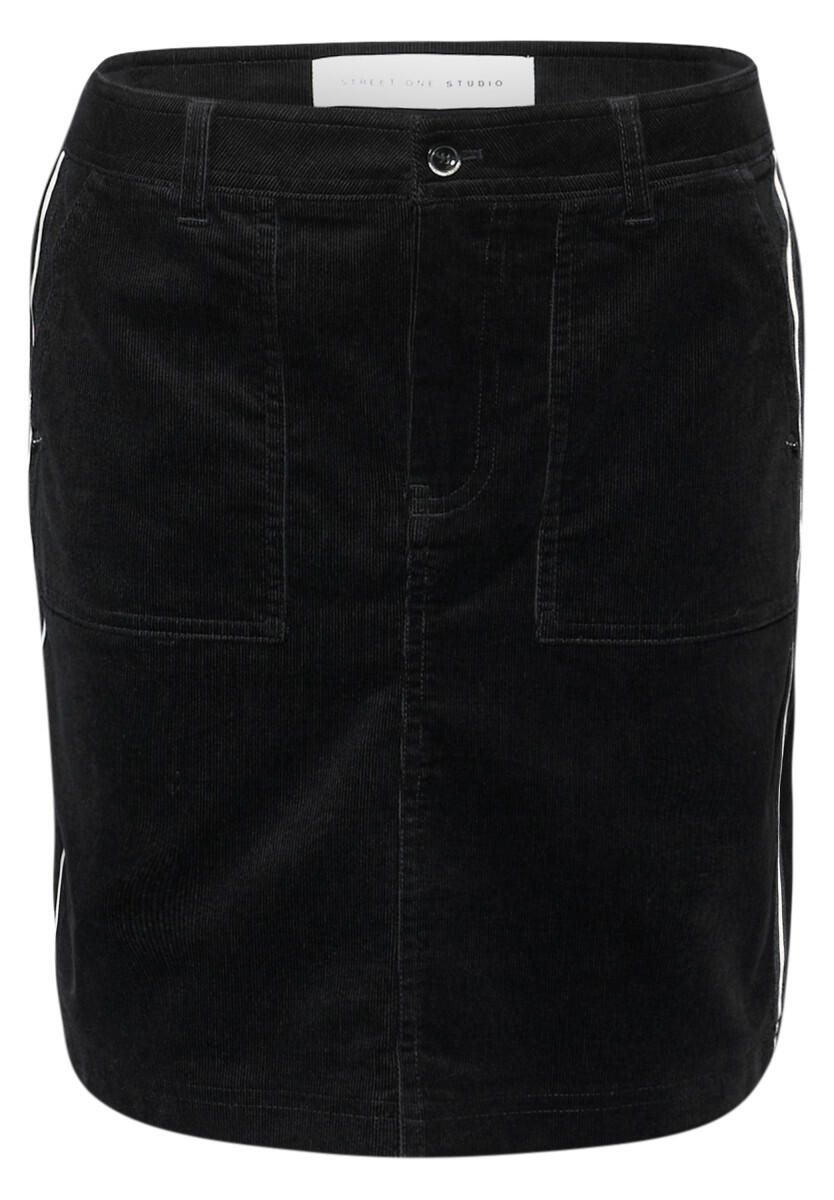 Street One Studio - Cord-Rock mit Gallonstreifen schwarz - Gr. - 34 von Street One Studio
