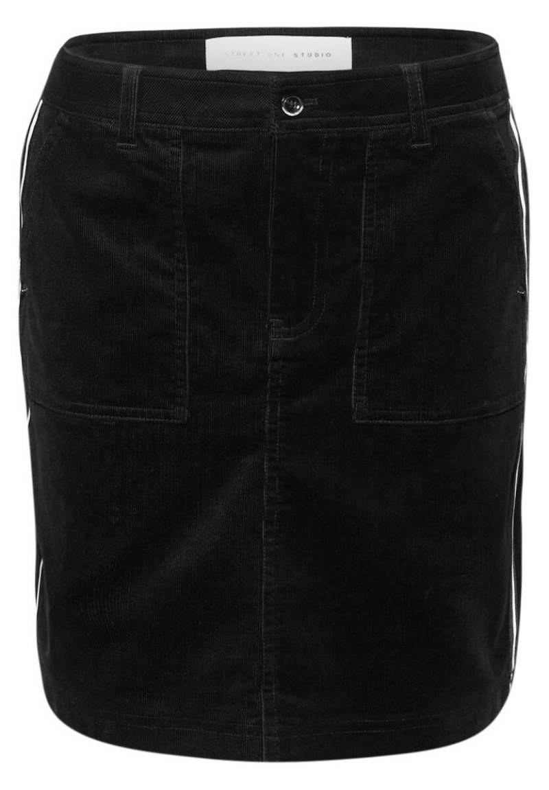 Street One Studio - Cord-Rock mit Gallonstreifen schwarz - Gr. - 38 von Street One Studio