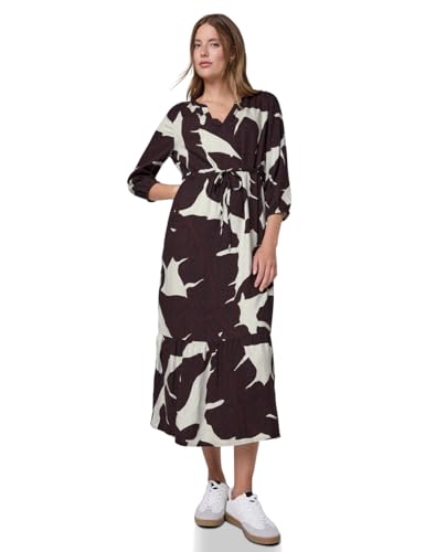 Street One Studio Damen 1408843 Gemustertes Maxi-Kleid, Fudge red, 42 von Street One Studio