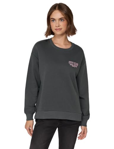 Street One Studio Damen 3015758 Loose Fit Backprint Sweater, Shore Grey, 40 von Street One Studio