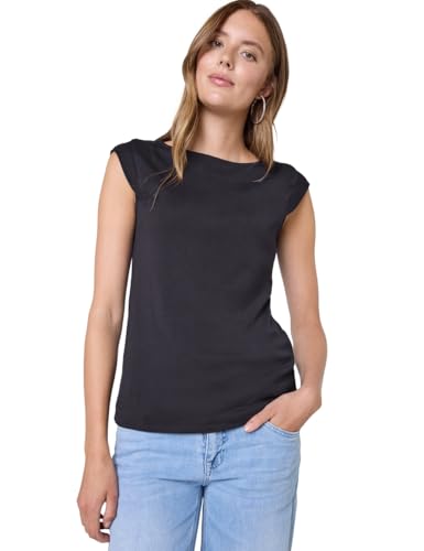 Street One Studio Damen 3227347 Jersey-Top, Dark Void Blue, 38 von Street One Studio