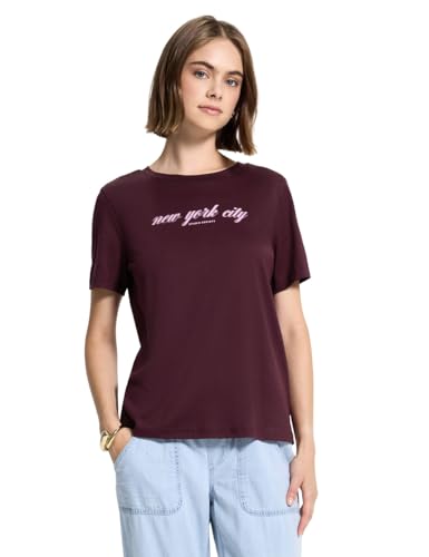 Street One Studio Damen 3227705 T-Shirt mit Wording, Dark Plum red, 42 Street One Studio Damen 3227705 T-Shirt mit Wording, Dark Plum red, 42 von Street One Studio