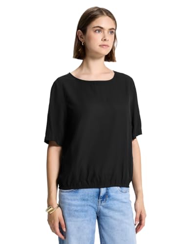 Street One Studio Damen 3412059 Blusenshirt mit Elastiksaum, Black, 38 Street One Studio Damen 3412059 Blusenshirt mit Elastiksaum, Black, 38 von Street One Studio