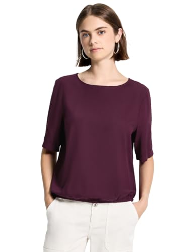 Street One Studio Damen 3412059 Blusenshirt mit Elastiksaum, Dark Plum red, 46 Street One Studio Damen 3412059 Blusenshirt mit Elastiksaum, Dark Plum red, 46 von Street One Studio
