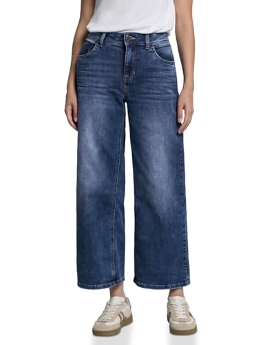 Street One Studio Damen 3716268 Cropped Wide Leg Jeans, Medium Blue Wash, 29W x 28L von Street One Studio