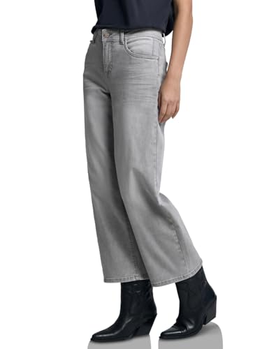 Street One Studio Damen 3717137 Wide Leg Jeans, Light Grey Random Washed, 33W x 28L von Street One Studio