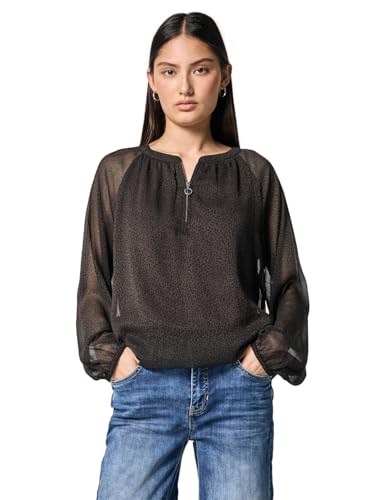 Street One Studio Damen Chiffon Leo-Bluse mit Zipper Street One Studio Damen Chiffon Leo-Bluse mit Zipper von Street One Studio