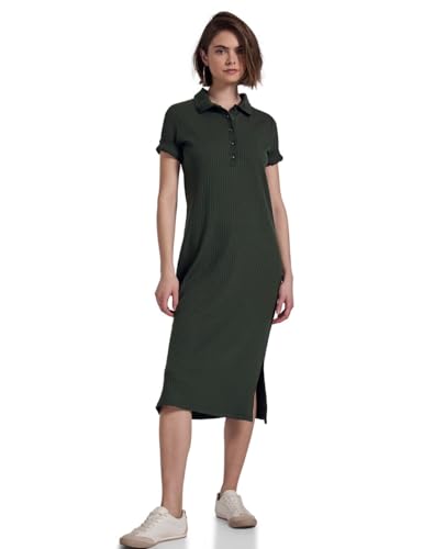 Street One Studio Damen F144452 Kleid mit Rippstruktur, Desert Pine Green, 40 von Street One Studio