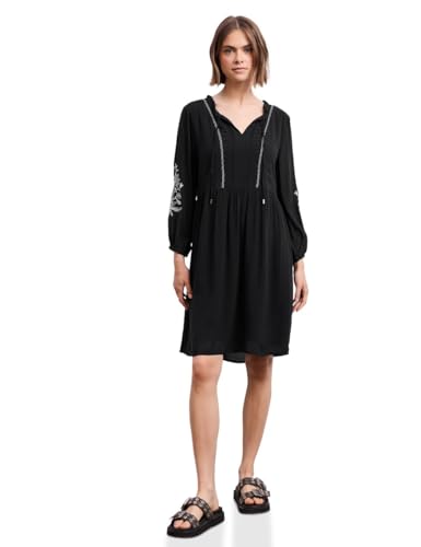 Street One Studio Damen F144514 Tunika-Kleid mit Stickerei, Schwarz, 40 von Street One Studio