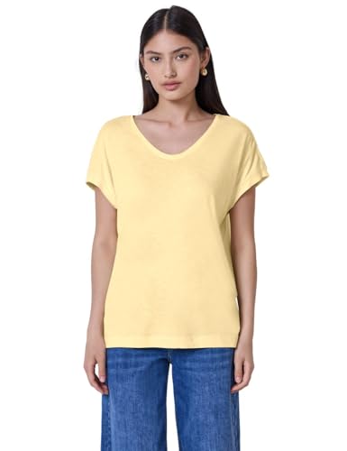 Street One Studio Damen F322065 Jersey V-Neck T-Shirt, Blend Yellow, 38 von Street One Studio