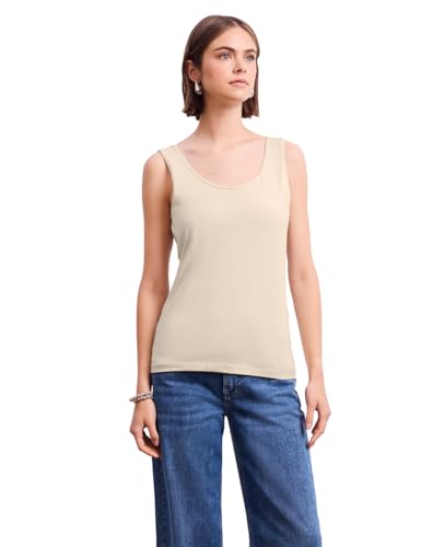 Street One Studio Damen F323387 Basic Jersey-Top, Velvet Cream, 42 von Street One Studio
