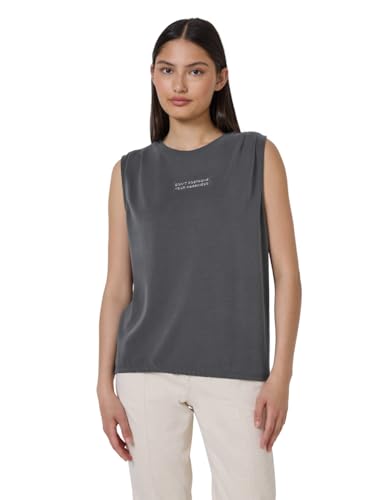 Street One Studio Damen F323400 Silk-Look Top mit Wording, Dusted Grey, 46 von Street One Studio