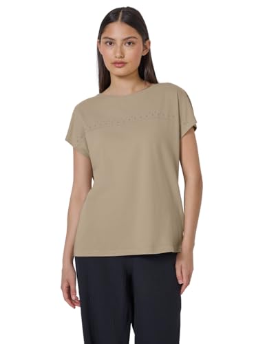 Street One Studio Damen F323401 Shirt mit Schmucksteinen, Sandshell Beige, 36 von Street One Studio