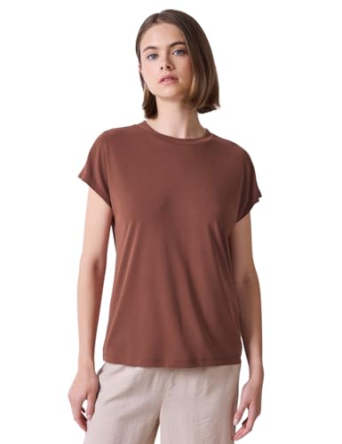 Street One Studio Damen F323596 Basic Silk-Look Shirt, Sienna Brown, 44 Street One Studio Damen F323596 Basic Silk-Look Shirt, Sienna Brown, 44 von Street One Studio