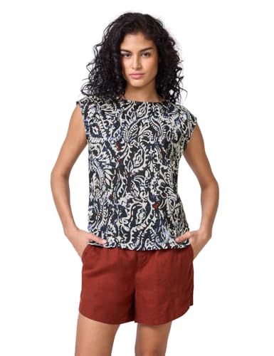 Street One Studio Damen F323599 Gemustertes Top mit Raffung, Dark Void Blue, 44 Street One Studio Damen F323599 Gemustertes Top mit Raffung, Dark Void Blue, 44 von Street One Studio
