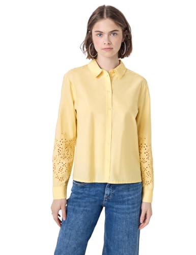 Street One Studio Damen F345671 Bluse mit bestickten Ärmeln, Blend Yellow, 46 Street One Studio Damen F345671 Bluse mit bestickten Ärmeln, Blend Yellow, 46 von Street One Studio