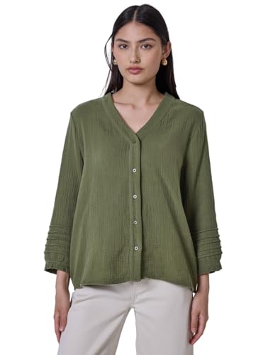 Street One Studio Damen F345673 Musselintunika, Peridot Green, 42 von Street One Studio