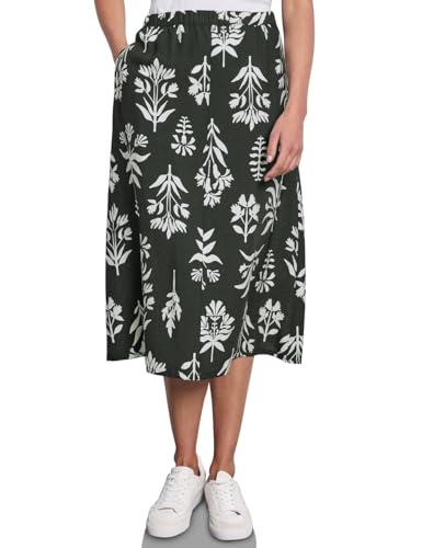 Street One Studio Damen F361711 Gemusterter Rock, Desert Pine Green, 38 von Street One Studio