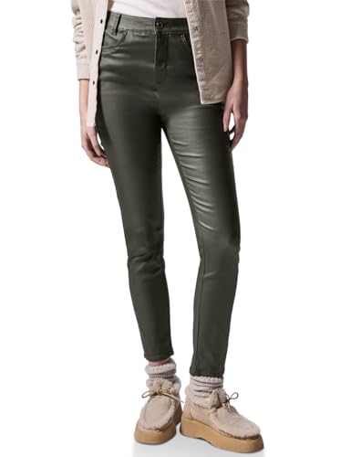 Street One Studio Damen F378431 Beschichtete Hose Dark Laurel Green 44 von Street One Studio