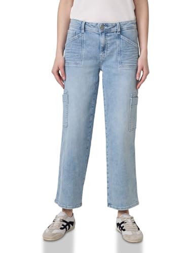 Street One Studio Damen F379087 Straight Leg Cargo Jeans, Light Blue Wash, 29W / 28L von Street One Studio