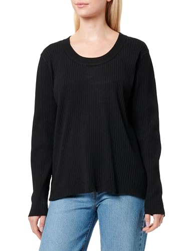 Street One Studio Damen Strukturpullover Schwarz Rundhalsausschnitt Langarm Herbst/Winter Erwachsene Frauen Regular Fit von Street One Studio
