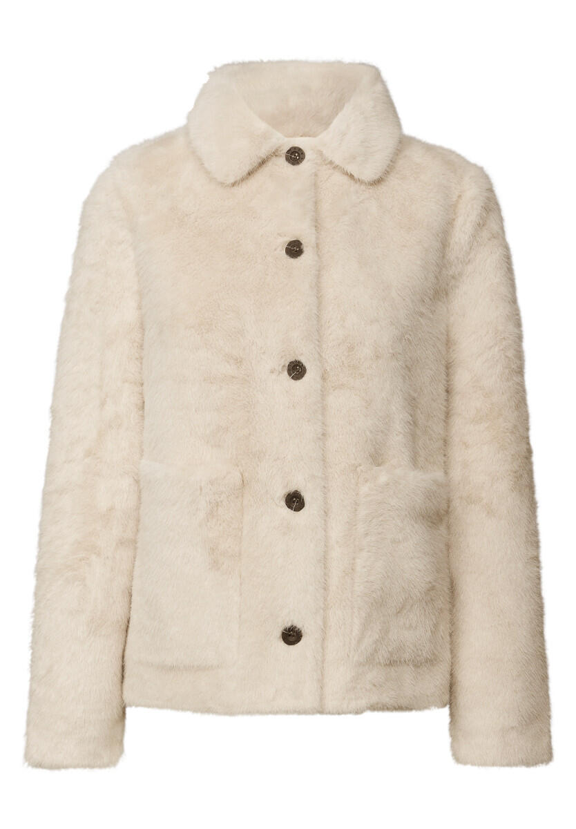 Street One Studio - Fake Fur Overshirt beige - Gr. - 36 von Street One Studio