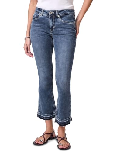 Street One Studio Damen F379472 Flared Jeans mit Nieten, Medium Blue Random, 31W / 28L von Street One Studio