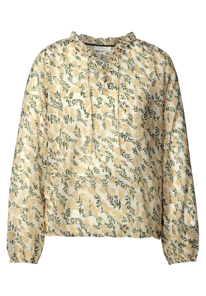 Street One Studio - Gemusterte Chiffon-Tunika gelb - Gr. - 40 von Street One Studio