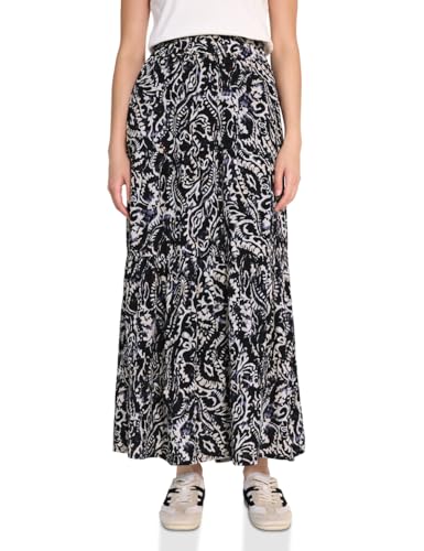 Street One Studio Damen F361766 Gemusterter Musselin-Rock, Dark Void Blue, 42 von Street One Studio