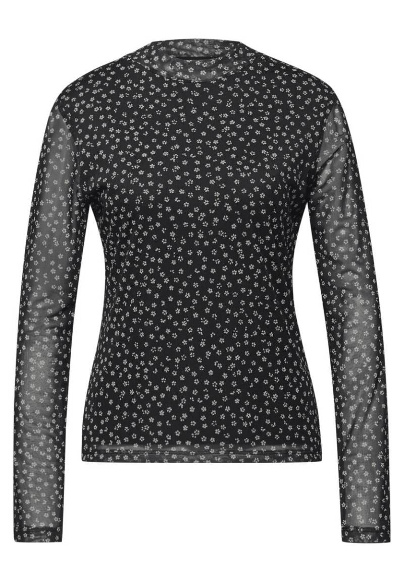 Street One Studio - Gemustertes Mesh-Shirt schwarz - Gr. - 38 von Street One Studio