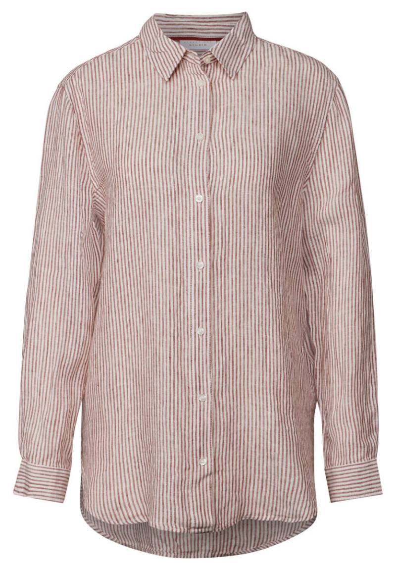 Street One Studio - Gestreifte Leinen-Hemdbluse braun - Gr. - 44 von Street One Studio