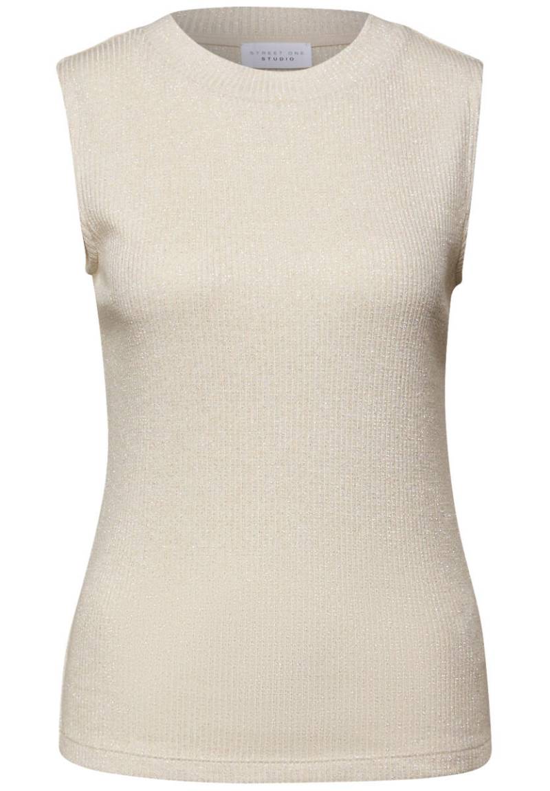 Street One Studio - Glitzerndes Strick-Look Top beige - Gr. - 40 von Street One Studio