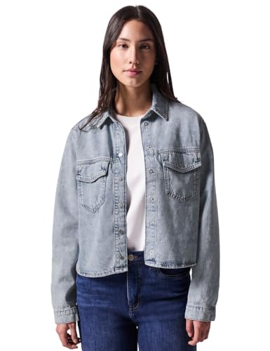 Street One Studio Damen F345341 Jeanshemd, Light Blue Authentic Wash, 36 EU von Street One Studio