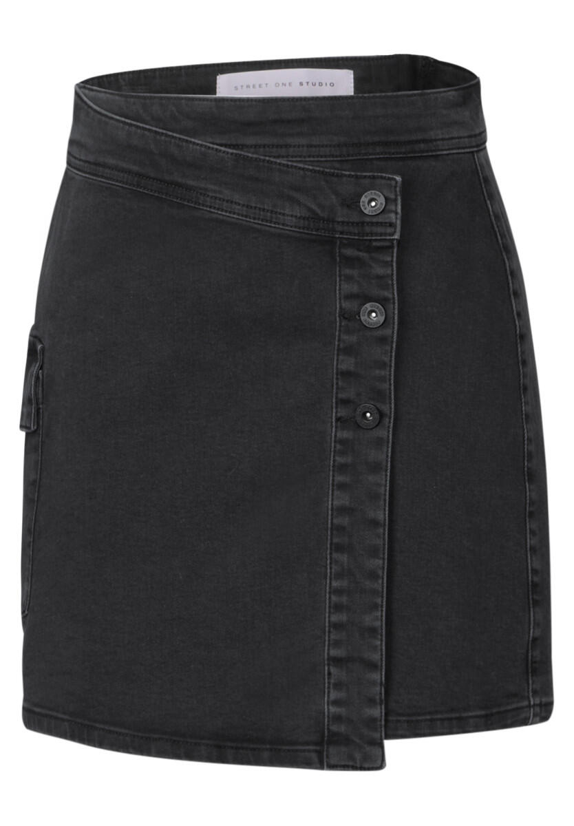Street One Studio - Jeansrock in Wickel-Optik schwarz - Gr. - 40 von Street One Studio