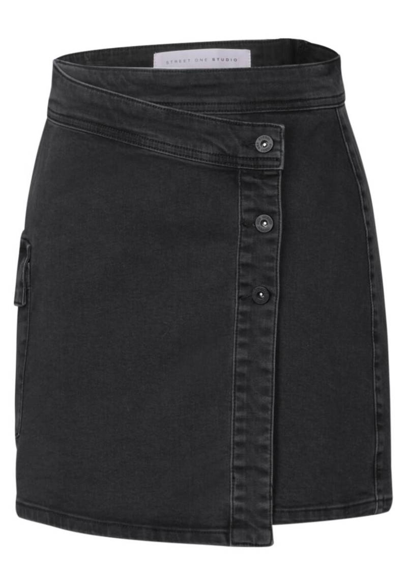 Street One Studio - Jeansrock in Wickel-Optik schwarz - Gr. - 40 von Street One Studio