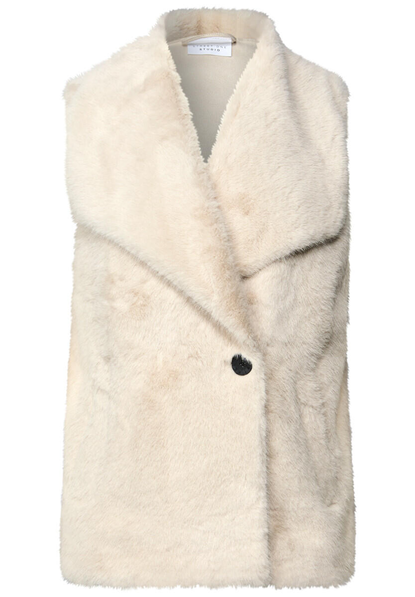 Street One Studio - Kunstpelzweste beige - Gr. - 34 von Street One Studio