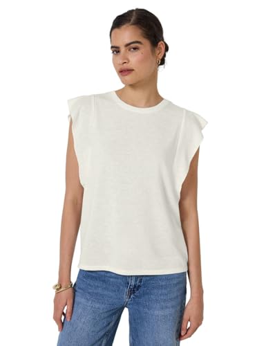 Street One Studio Damen F323391 Leinen-Look Top mit Volants, Off White, 42 Street One Studio Damen F323391 Leinen-Look Top mit Volants, Off White, 42 von Street One Studio