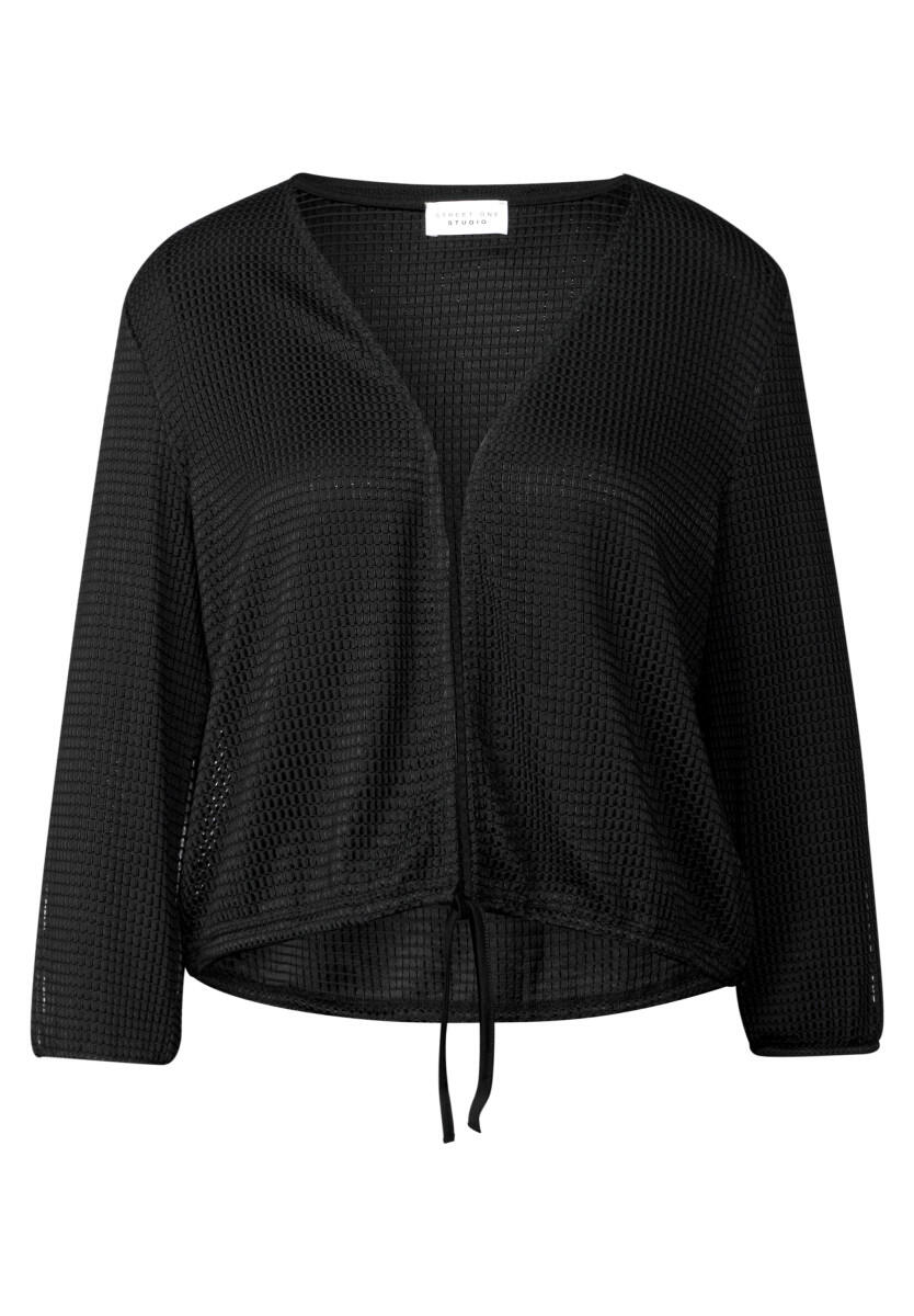 Street One Studio - Offene Mesh-Jacke schwarz - Gr. - 36 von Street One Studio