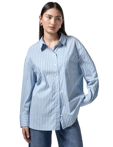 Street One Studio Damen F345147 Oversized Bluse, Silver Lake Blue, 46 EU Street One Studio Damen F345147 Oversized Bluse, Silver Lake Blue, 46 EU von Street One Studio