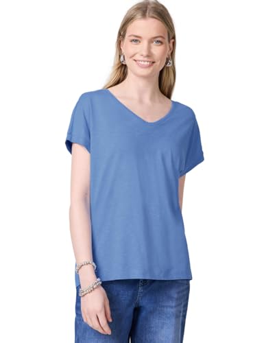 Street One Studio Damen F322065 Jersey V-Neck T-Shirt, Sunset Blue, 40 von Street One Studio