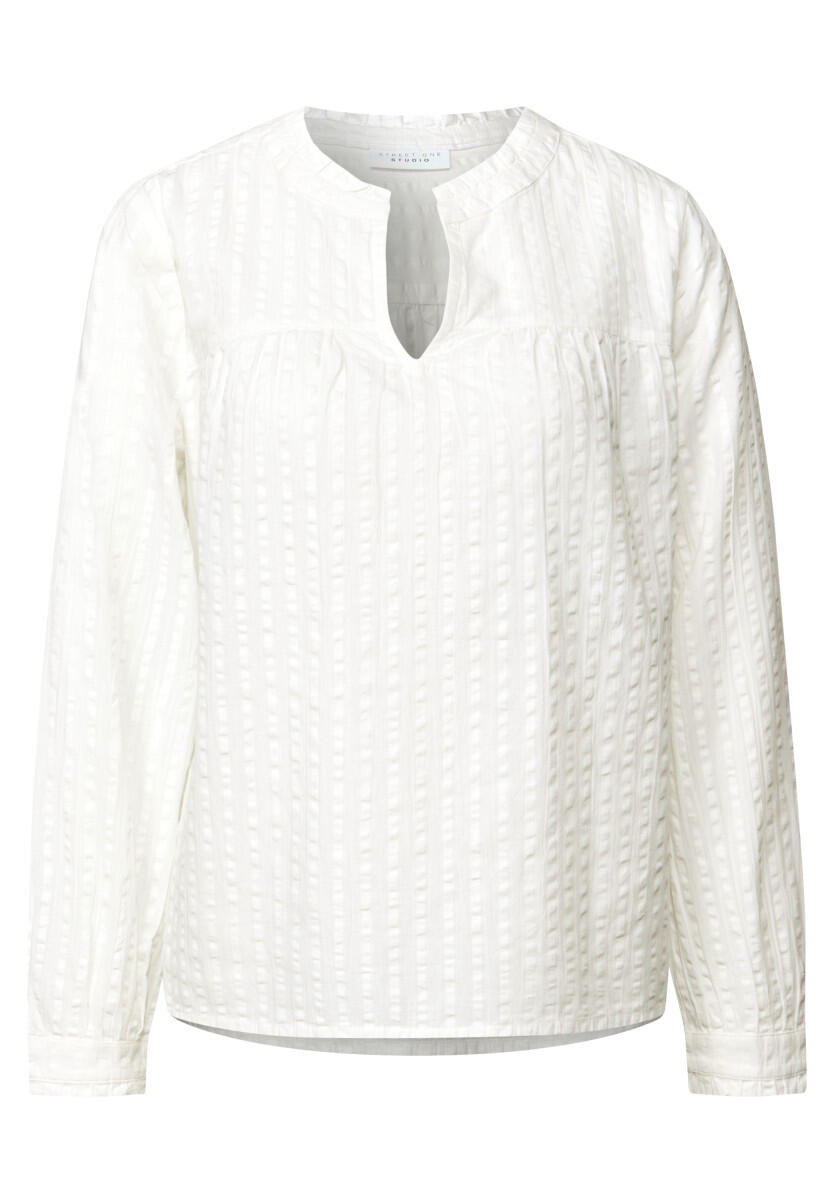 Street One Studio - Seersucker Bluse mit Rüschen weiß - Gr. - 36 von Street One Studio