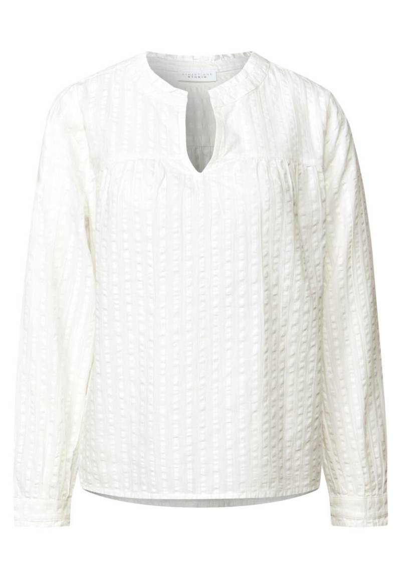 Street One Studio - Seersucker Bluse mit Rüschen weiß - Gr. - 36 von Street One Studio