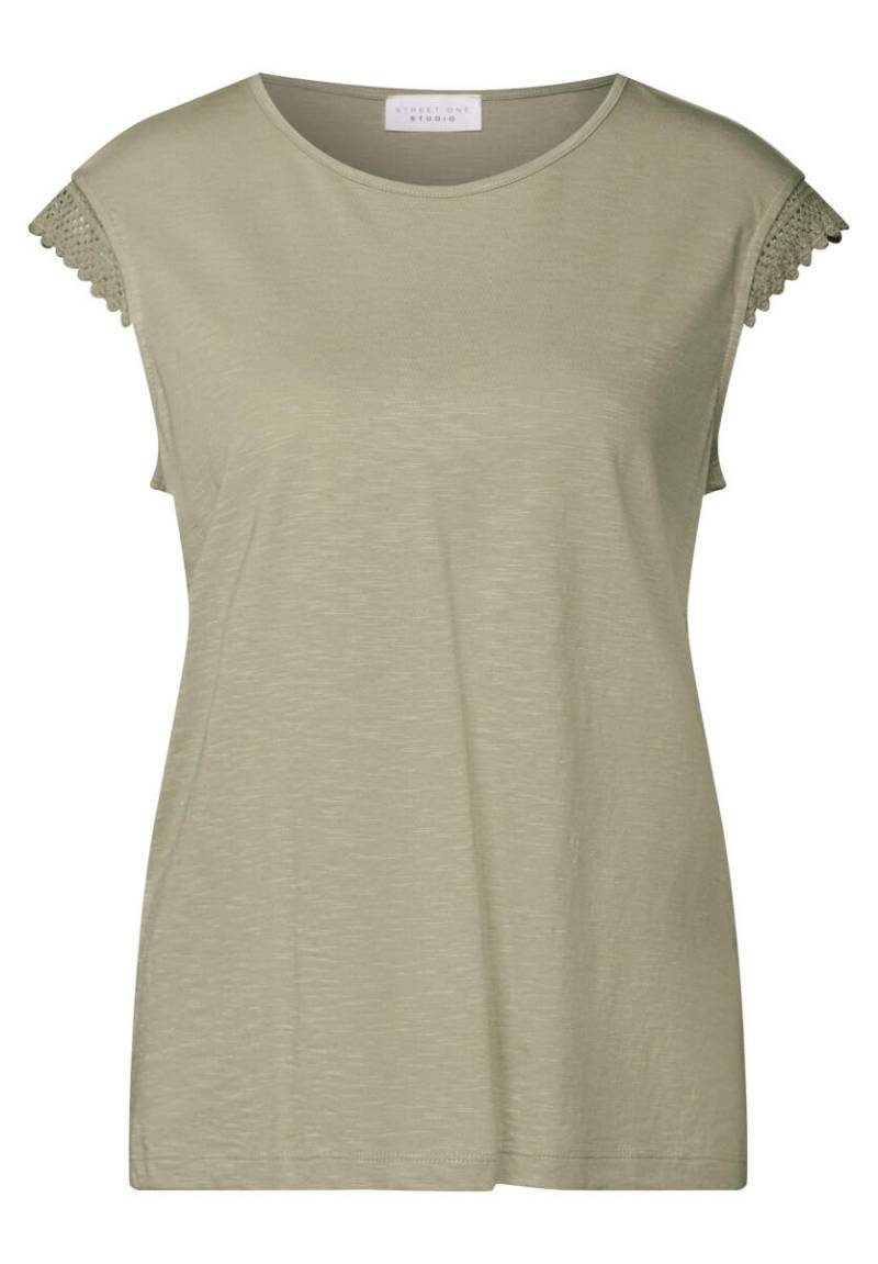 Street One Studio - Shirt mit Häkeldetails grün - Gr. - 34 von Street One Studio
