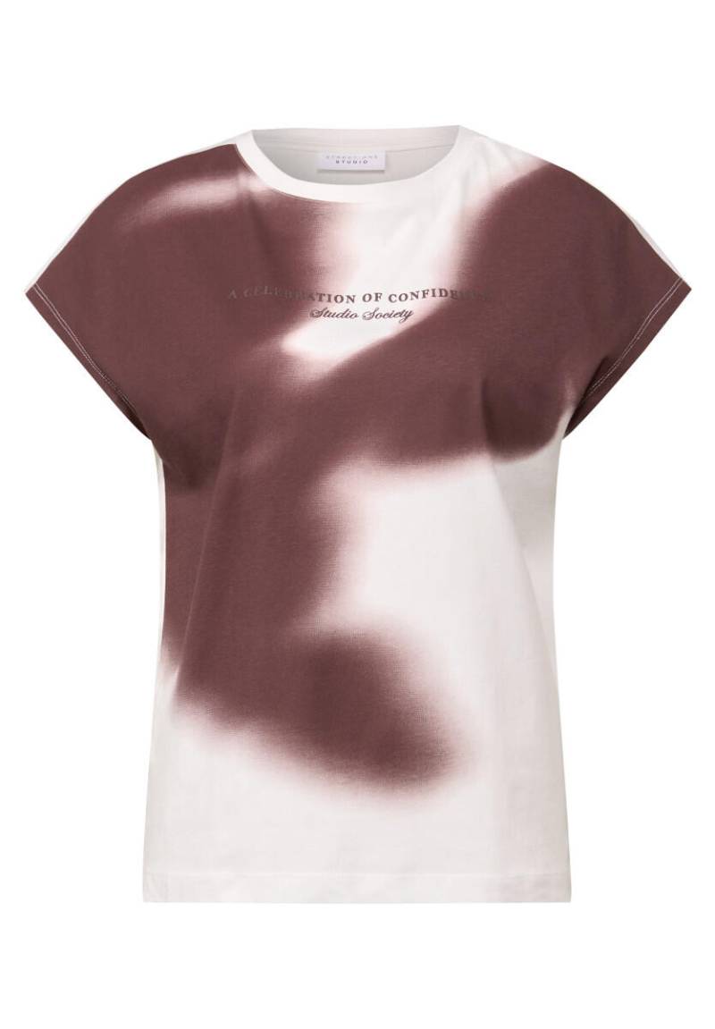 Street One Studio - Shirt mit Print und Wording braun/rot/weiß - Gr. - 36 von Street One Studio