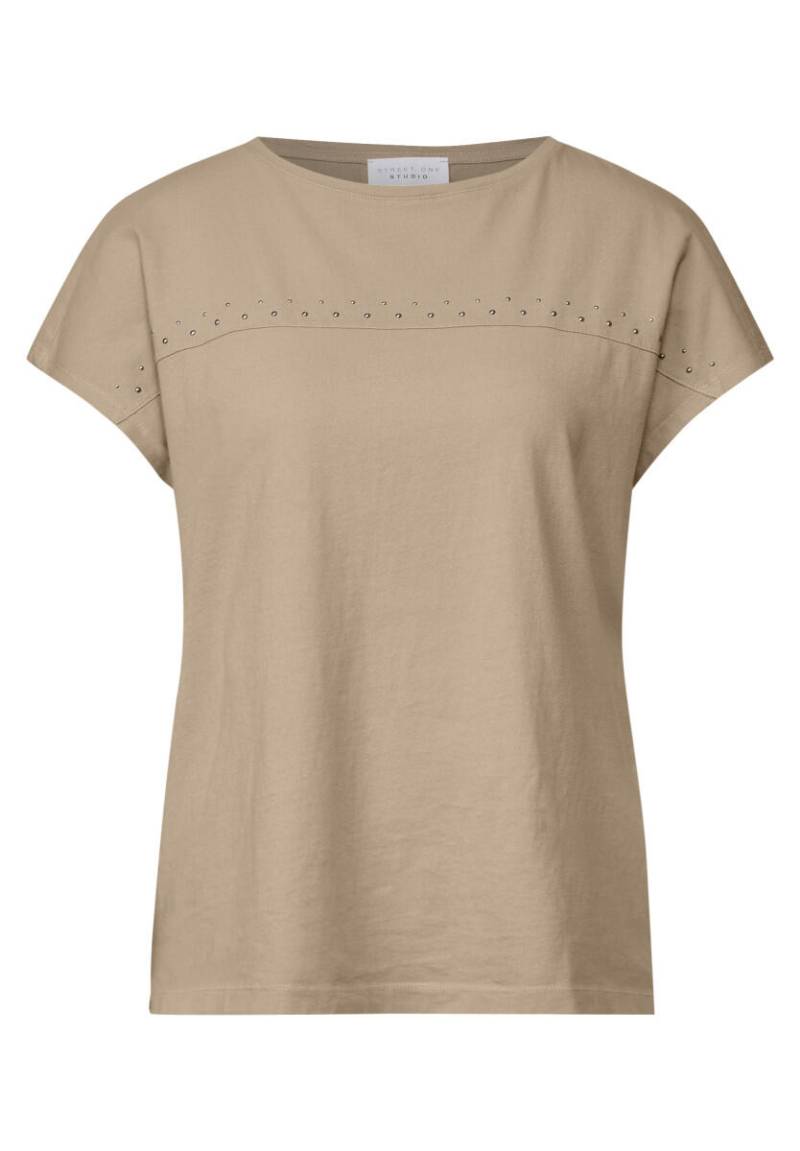 Street One Studio - Shirt mit Schmucksteinen beige - Gr. - 36 von Street One Studio